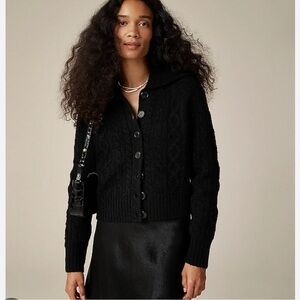 j crew Collared cable-knit cardigan sweater